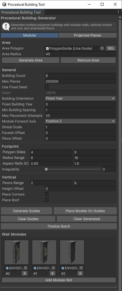 Vista previa de Procedural Building Tool