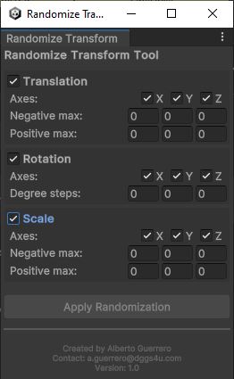 Vista previa de Randomize Transform Tool